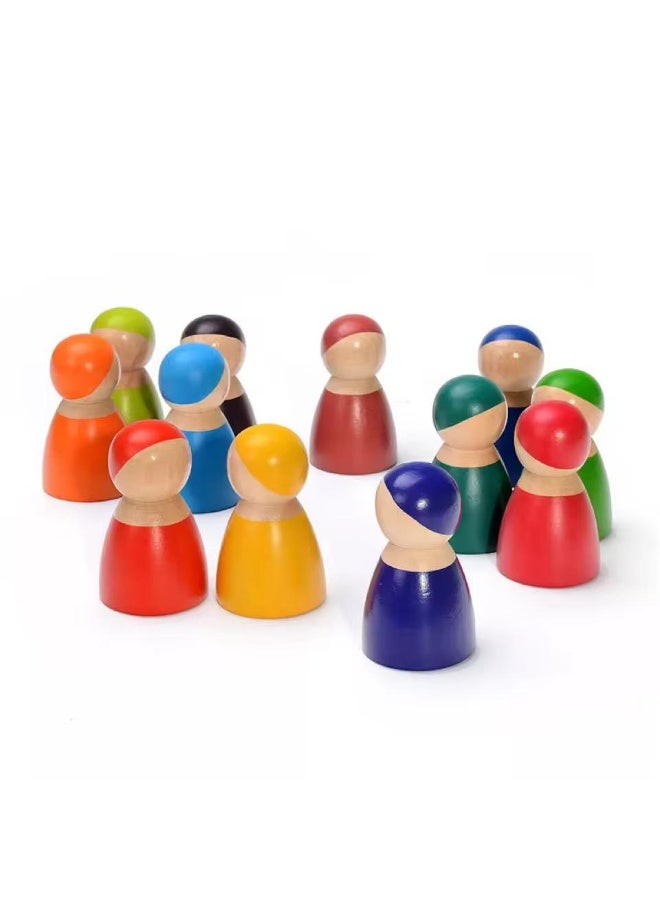 Pikkaboo Woody Buddy Classic Wooden Peg Dolls - Image 5